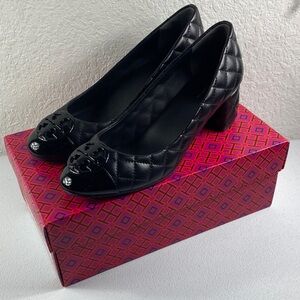 Tory Burch New Chelsea 50 mm Black Quilted NAPPA Leather Loafers